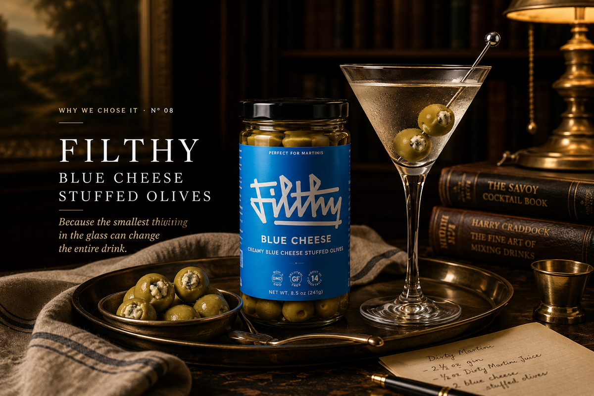 WHY WE CHOSE IT · Nº 08 — FILTHY Blue Cheese Stuffed Olives
