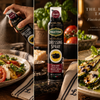 Mantova Italian Dressing Spray misted over an Italian salad in a luxury editorial setting