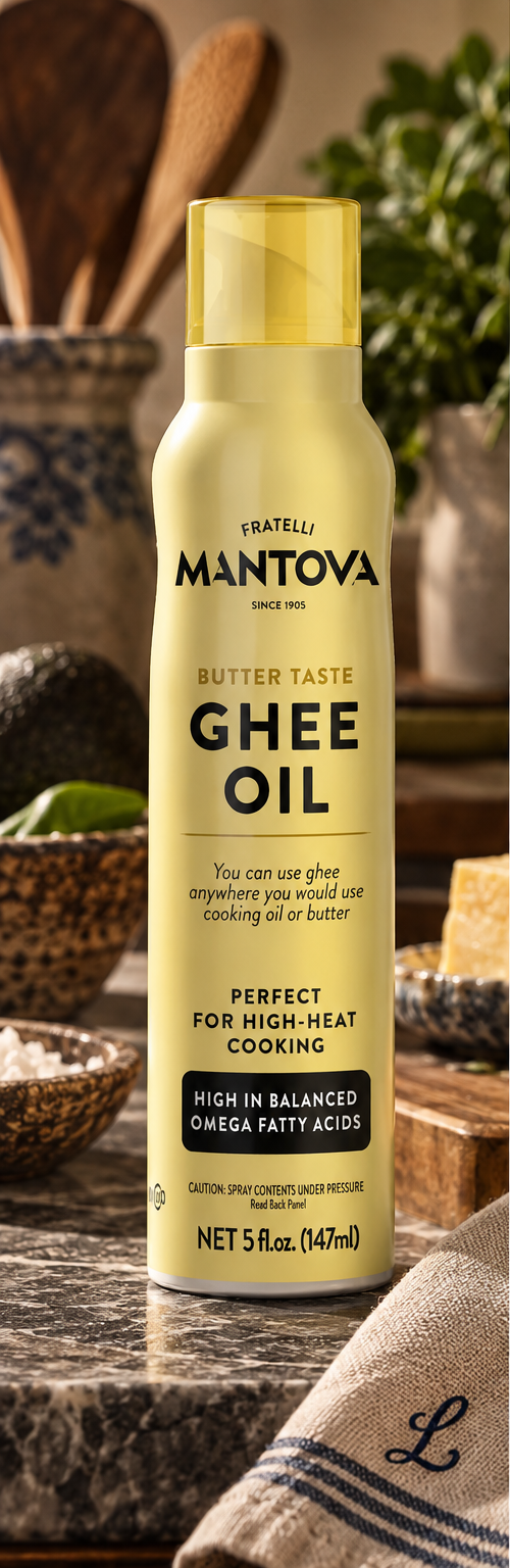 Mantova Butter Taste Ghee Oil Spray luxury product hero