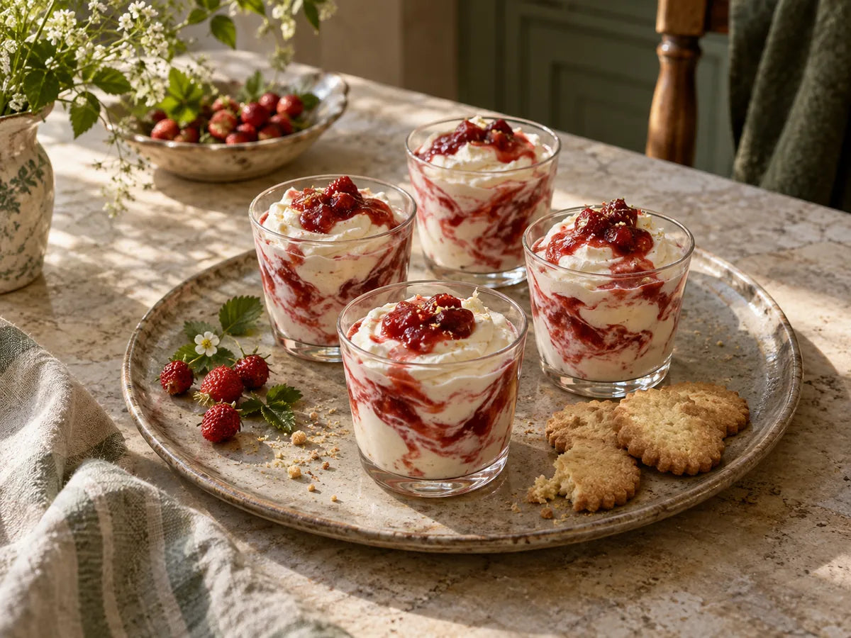 Strawberry Jam Fool with Crème Fraîche